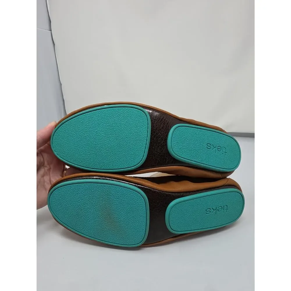 Tieks Gavrieli Size 11 Tan Brown Ballet Flats Leather Womens